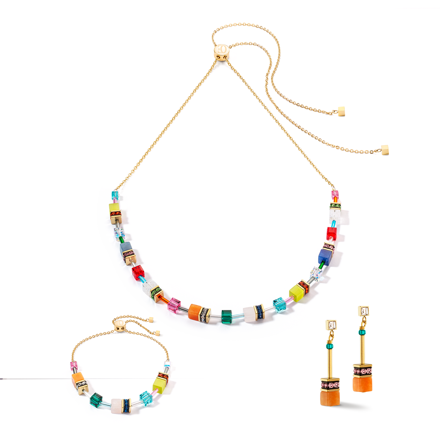 GeoCUBE® Iconic Nature Chain Ohrringe Dopamin