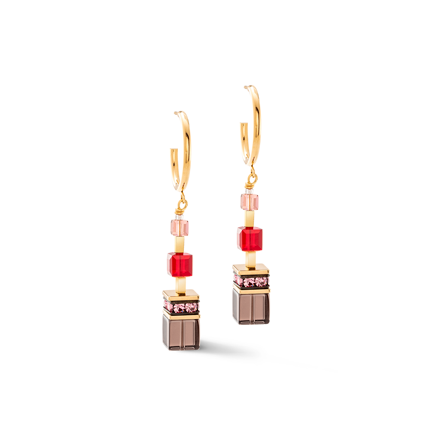 GeoCUBE® Precious Statement Ohrringe gold-rot