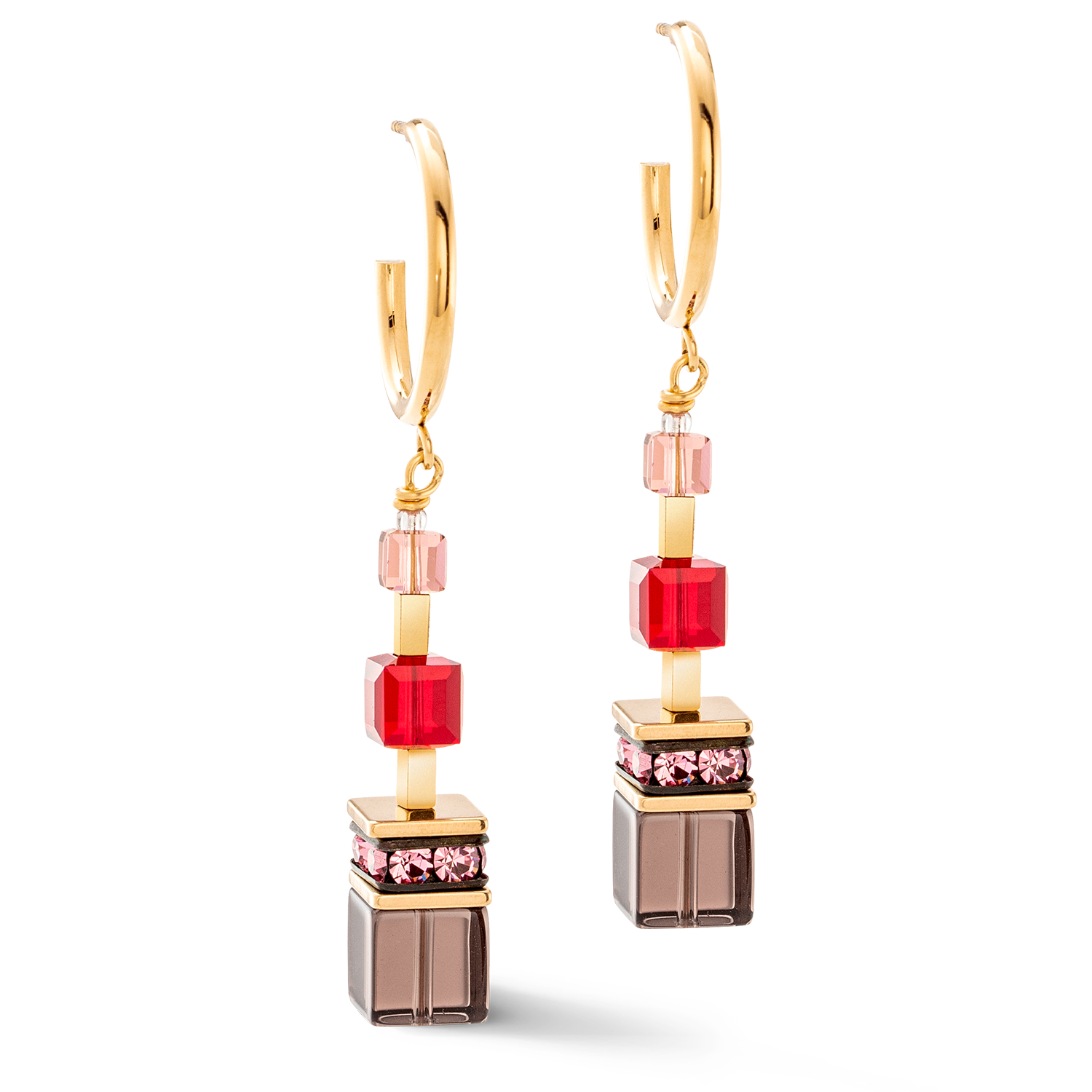 GeoCUBE® Precious Statement Ohrringe gold-rot