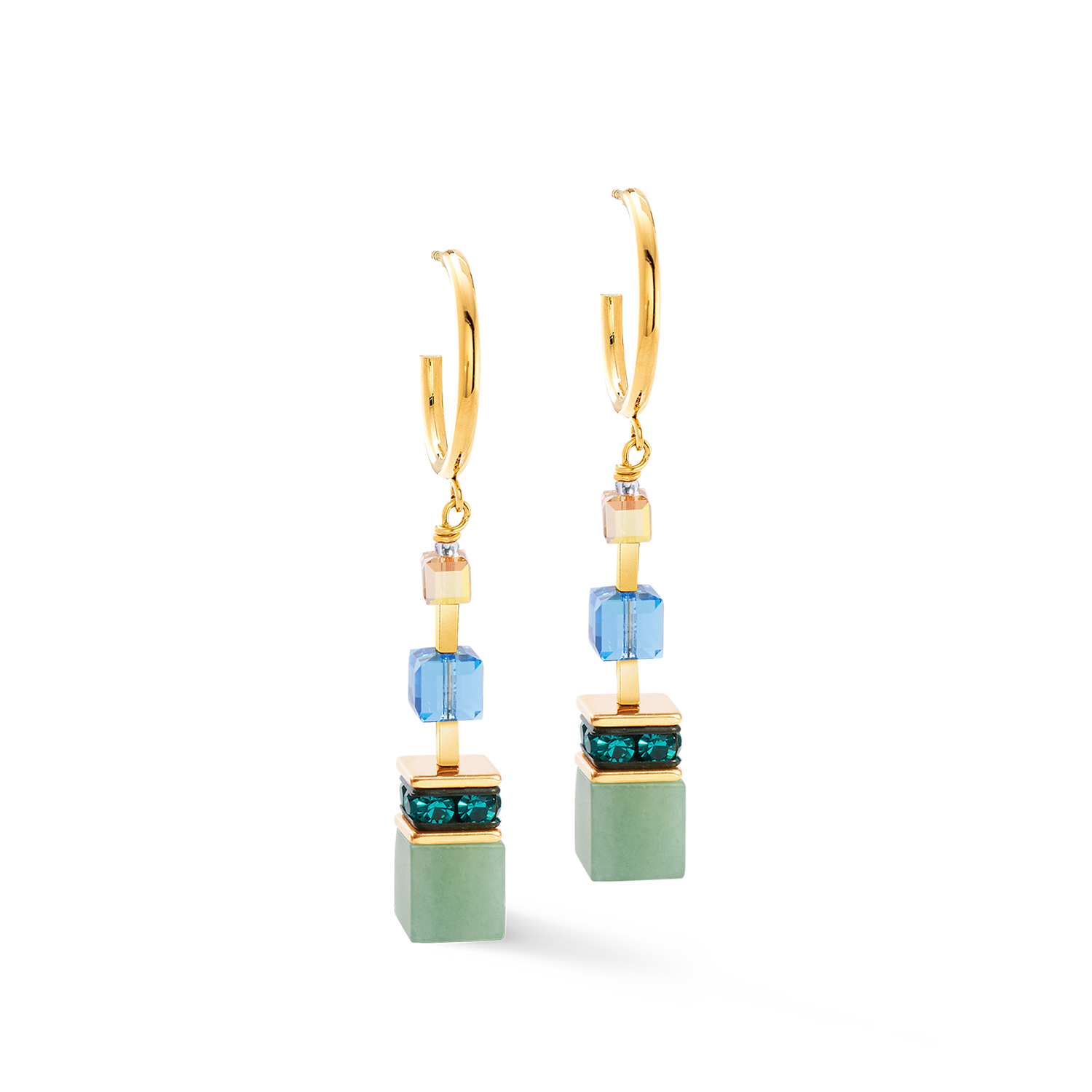GeoCUBE® Precious Statement Ohrringe gold-spring von COEUR DE LION