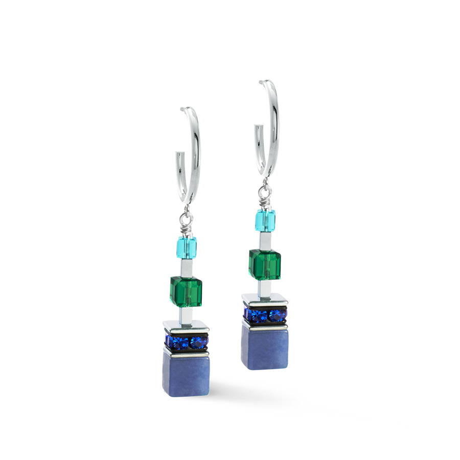 GeoCUBE® Precious Statement Ohrringe silber-ocean