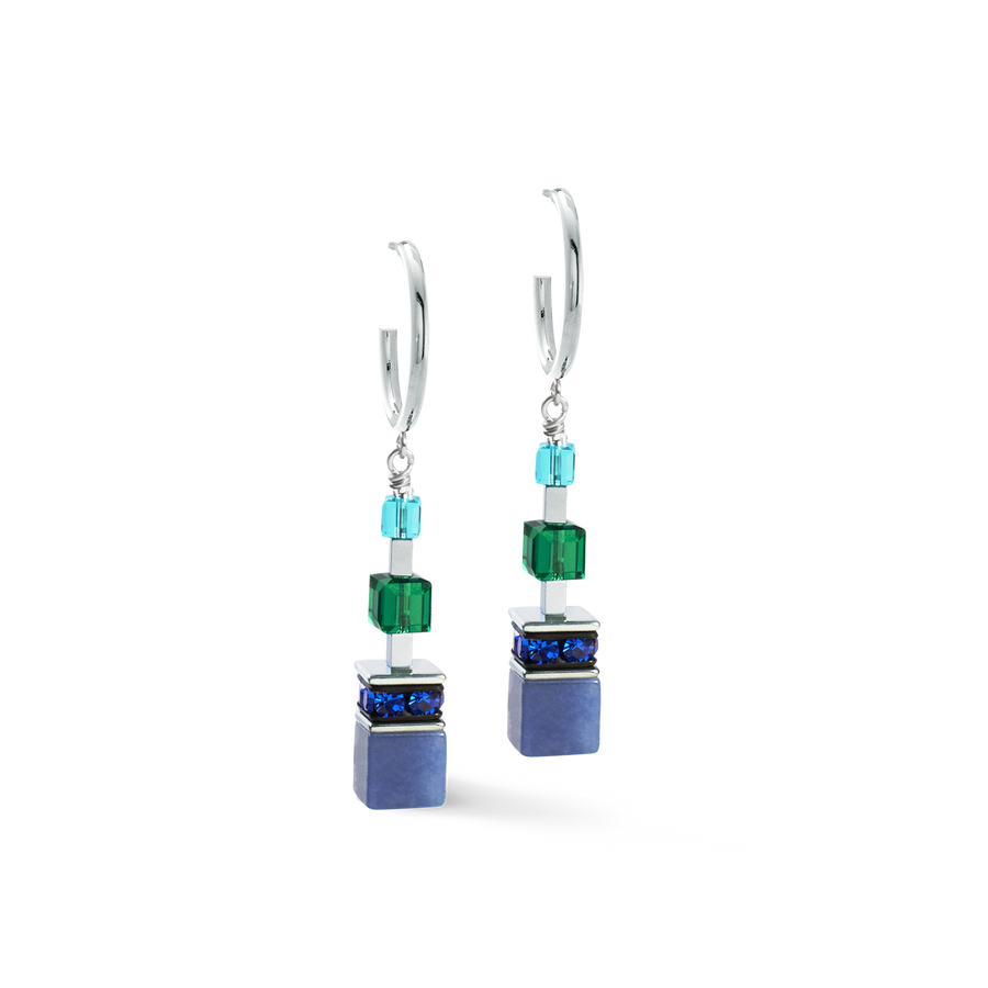 GeoCUBE® Precious Statement Ohrringe silber-ocean