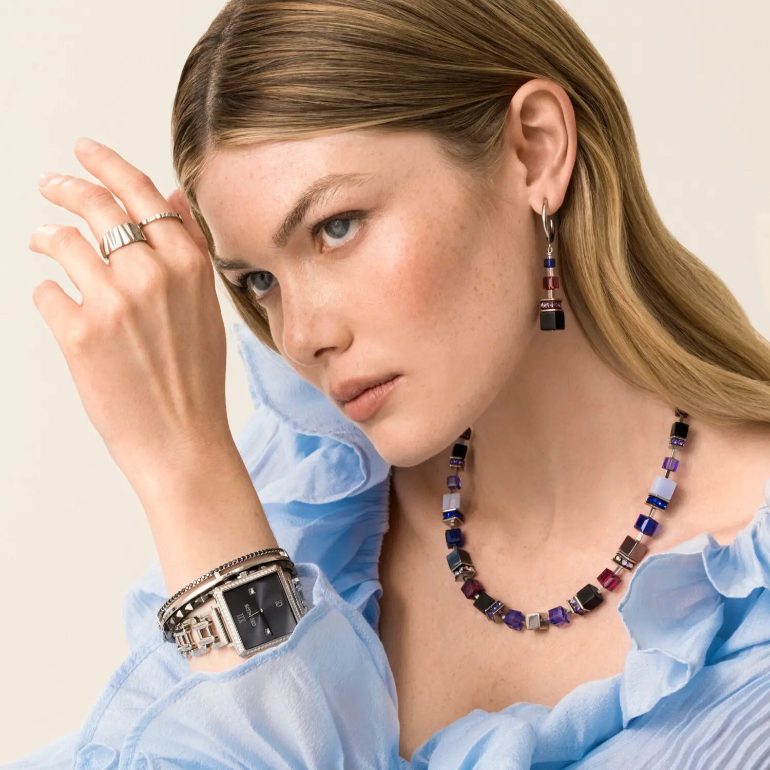 GeoCUBE® Precious Statement Ohrringe Blue Moon