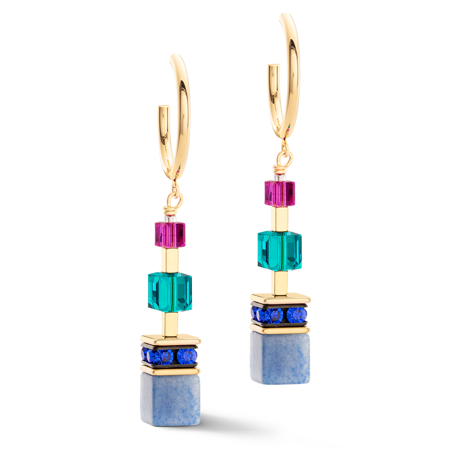 GeoCUBE® Precious Statement Ohrringe gold-multicolor