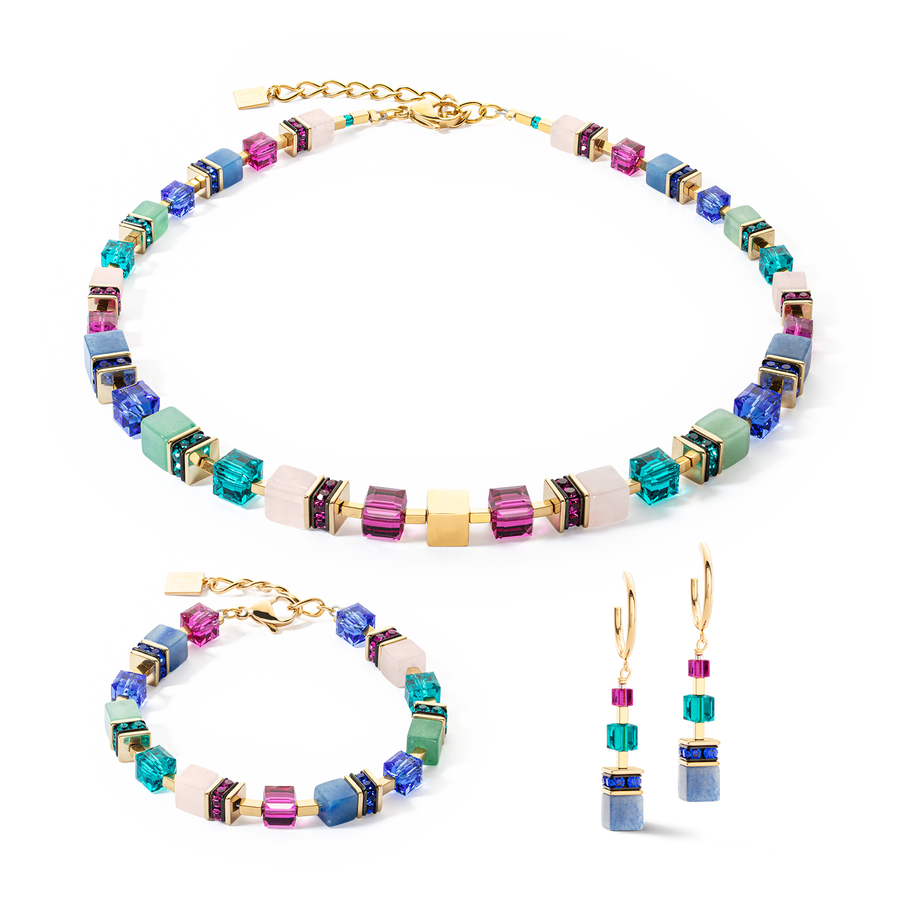 GeoCUBE® Precious Statement Ohrringe gold-multicolor