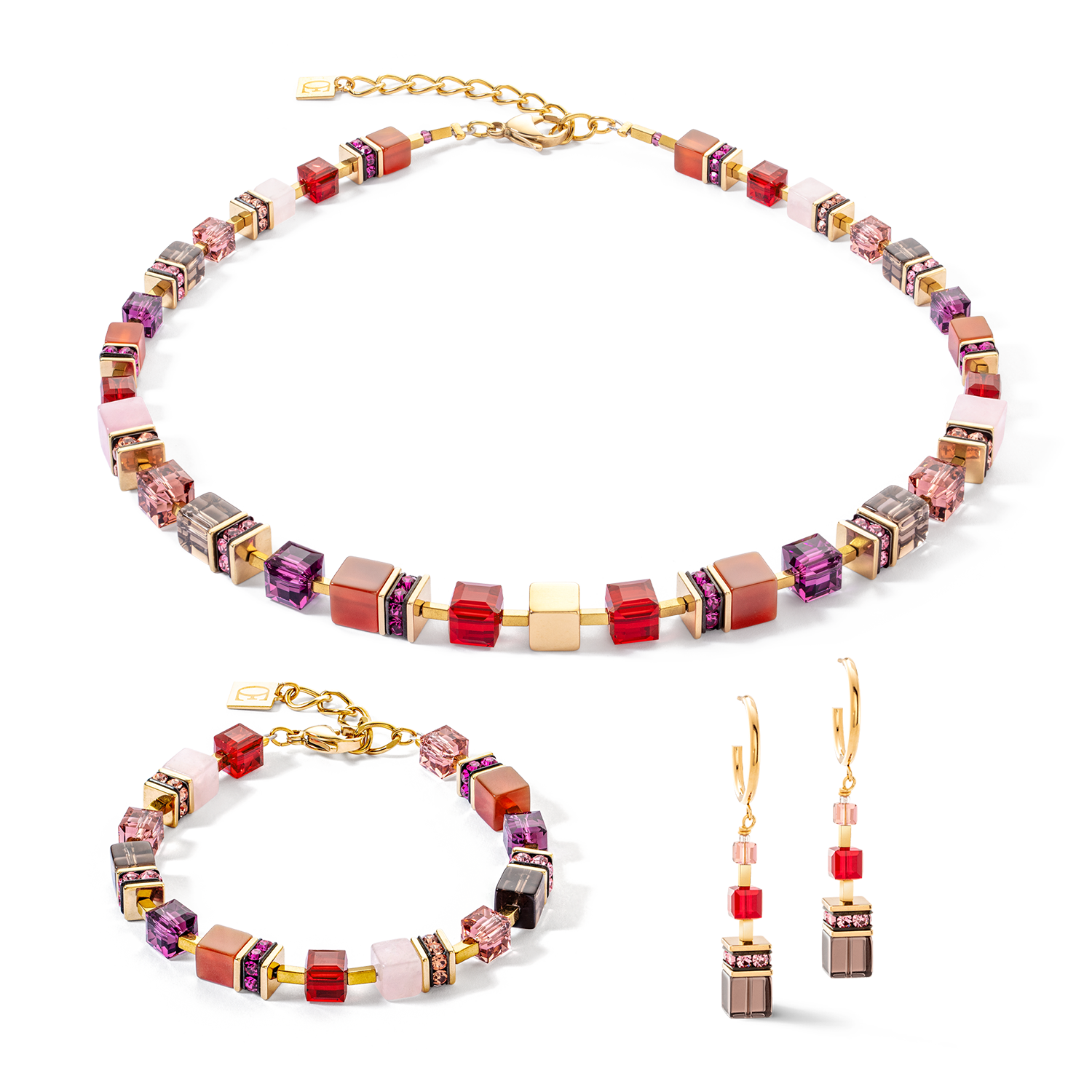 GeoCUBE® Precious Statement Armband gold-rot