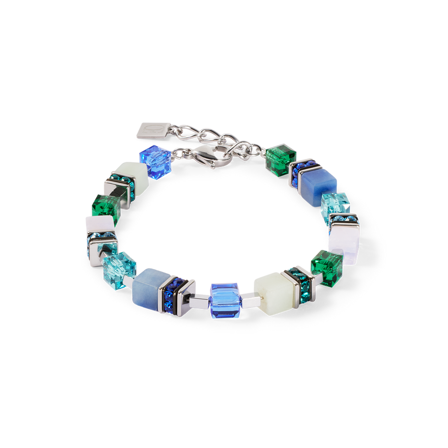 GeoCUBE® Precious Statement Armband silber-ocean