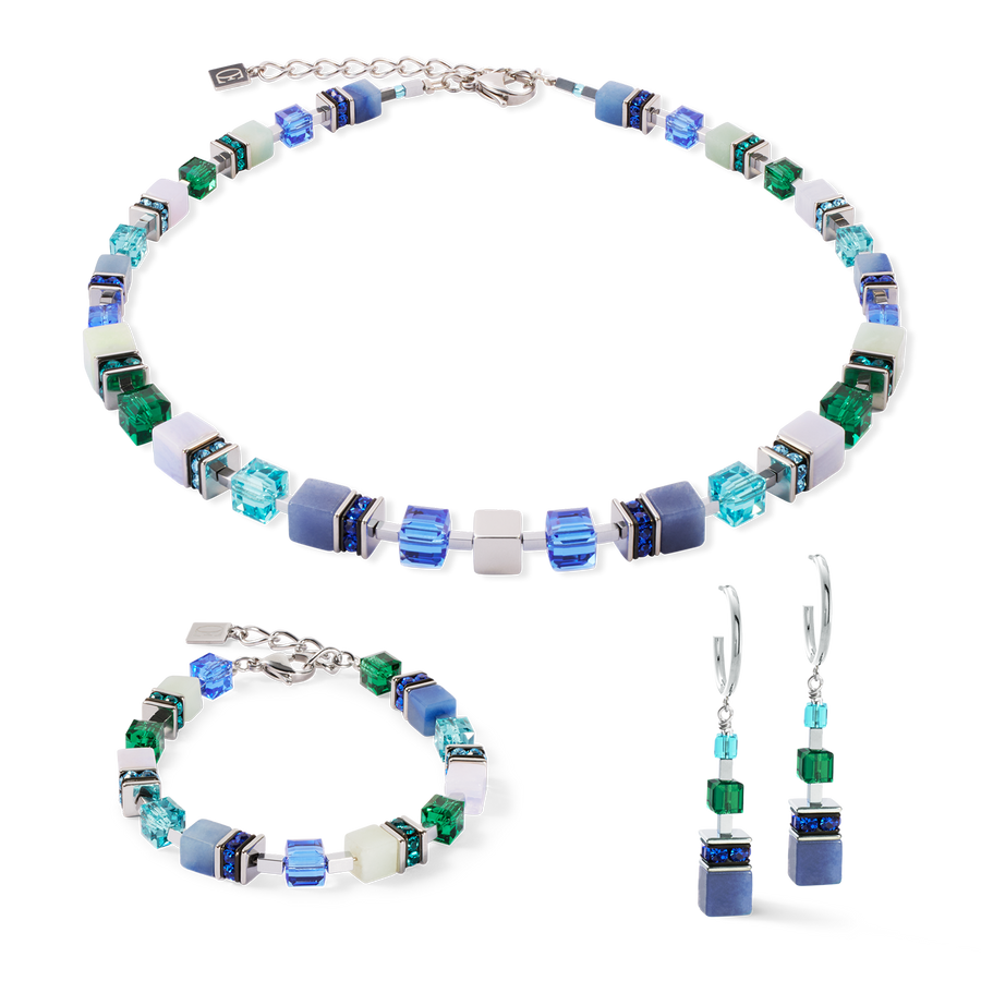 GeoCUBE® Precious Statement Armband silber-ocean