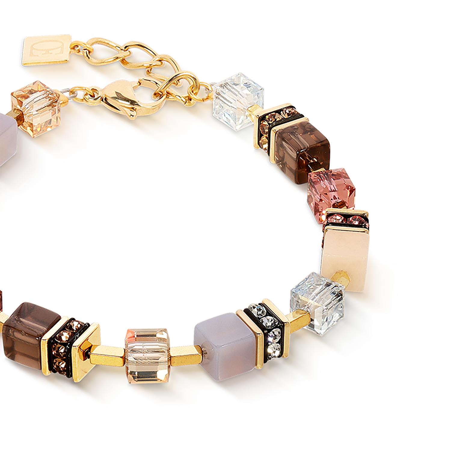 GeoCUBE® Precious Statement Armband golden Blush von COEUR DE LION – Detailaufnahme