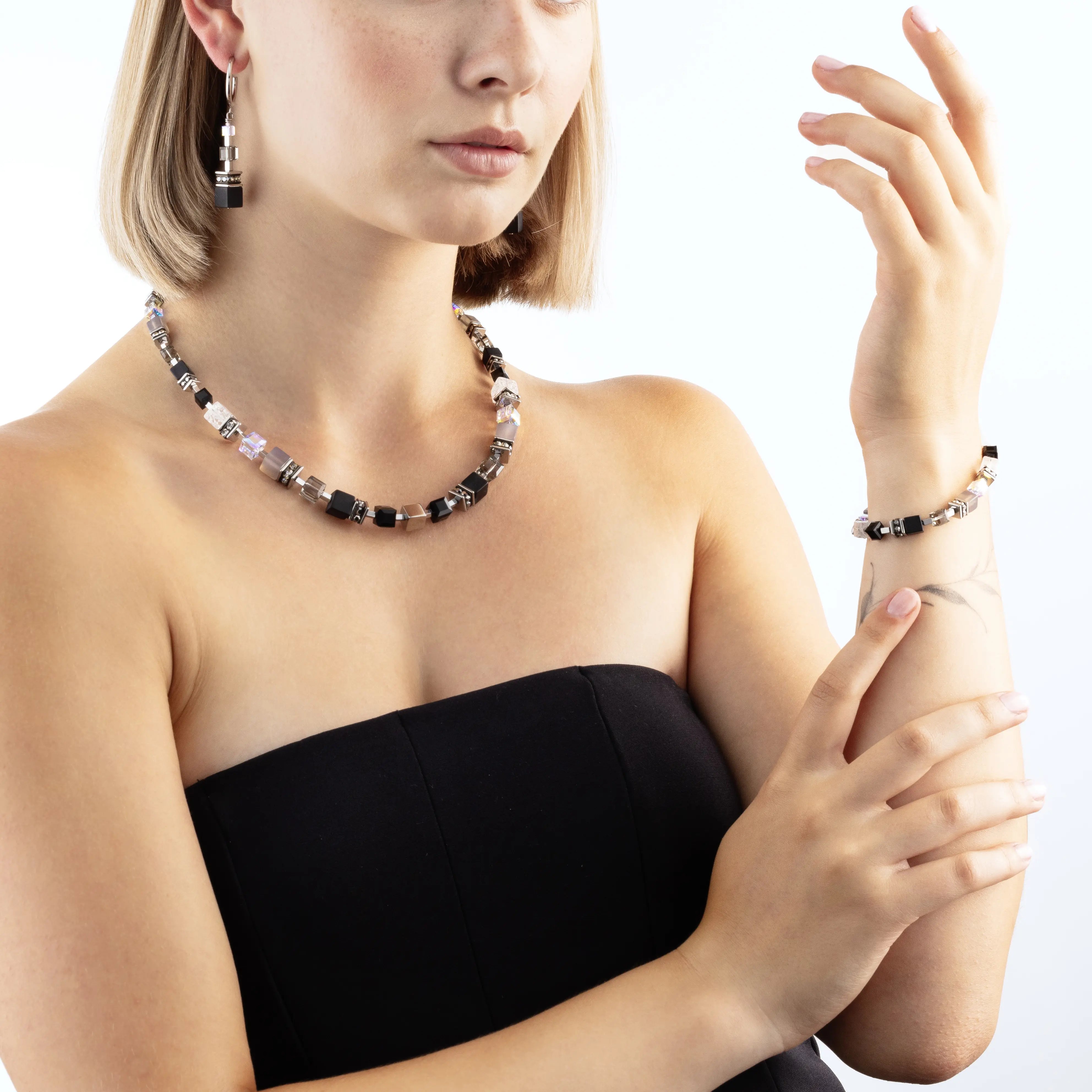 GeoCUBE® Precious Statement Armband Crystal Shadow