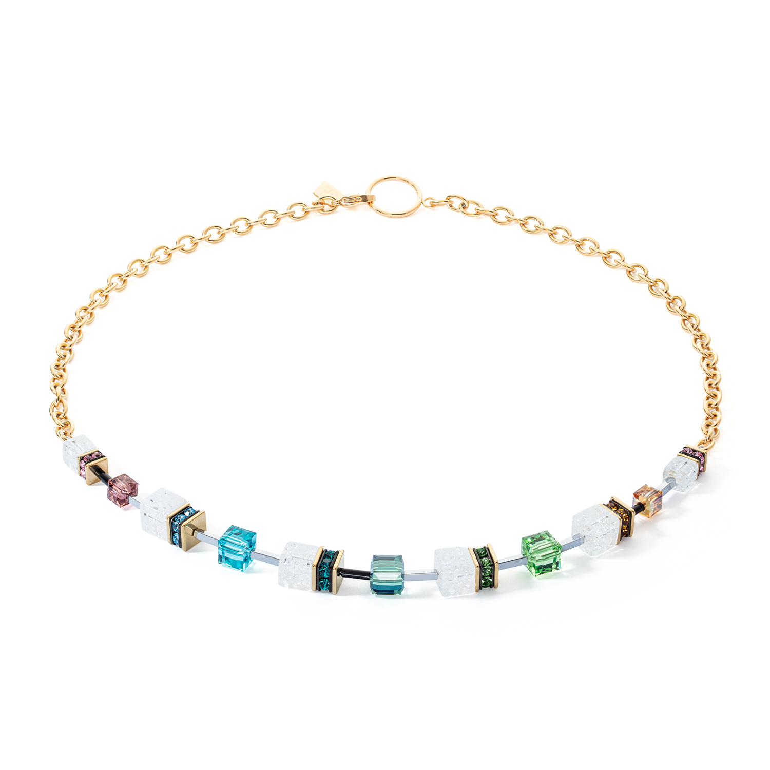 GeoCUBE® Iconic Precious Chain Halskette gold-multicolor