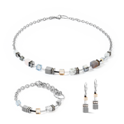 GeoCUBE® Iconic Precious Chain Armband grau-beige von COEUR DE LION – im Set mit passenden Schmuckstücken