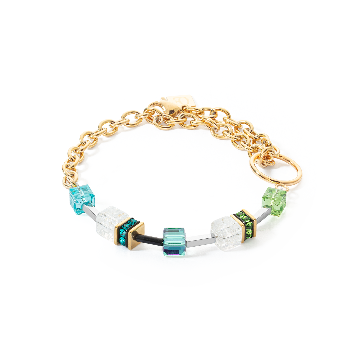 GeoCUBE® Iconic Precious Chain Armband gold-multicolor von COEUR DE LION