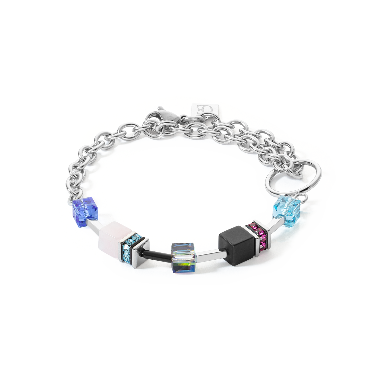 GeoCUBE® Iconic Precious Chain Armband silber-multicolor von COEUR DE LION
