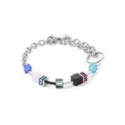GeoCUBE® Iconic Precious Chain Armband silber-multicolor von COEUR DE LION