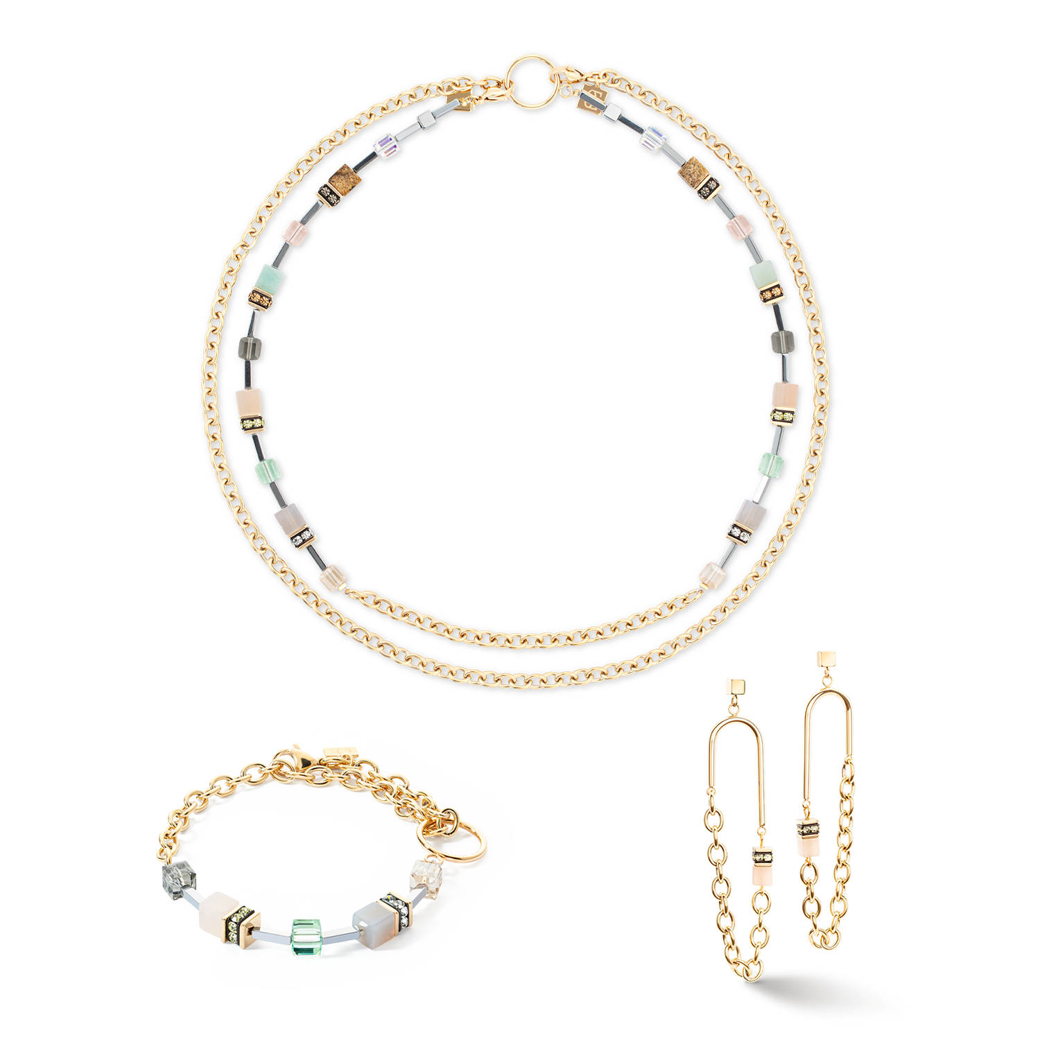 GeoCUBE® Iconic Boho Armband gold-multicolor