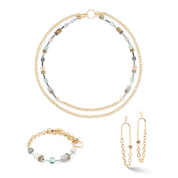 GeoCUBE® Iconic Boho Armband gold-multicolor von COEUR DE LION – im Set mit passenden Schmuckstücken