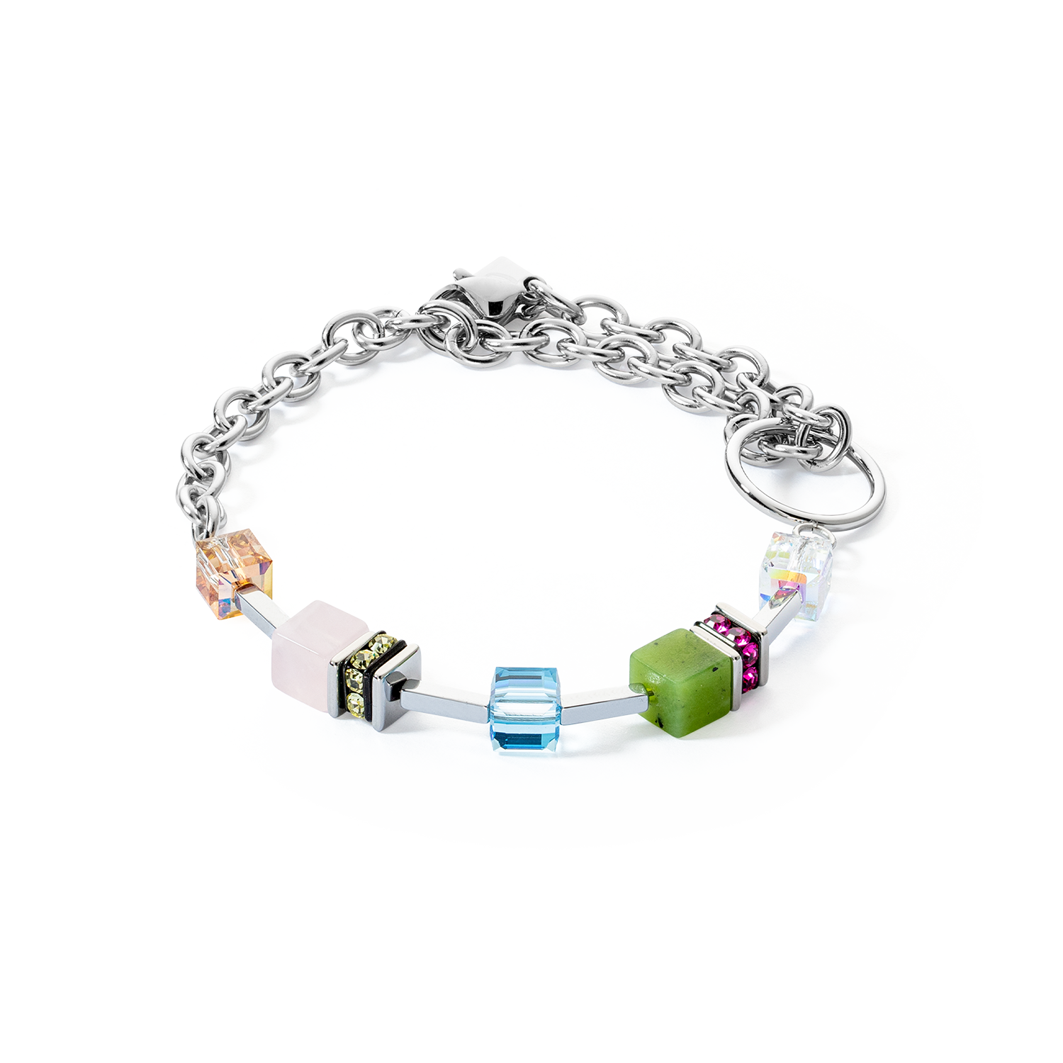 GeoCUBE® Iconic Boho Armband silber-multicolor