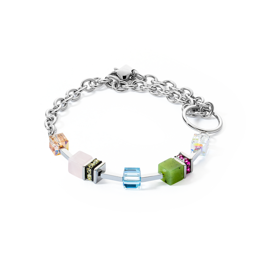 GeoCUBE® Iconic Boho Armband silber-multicolor