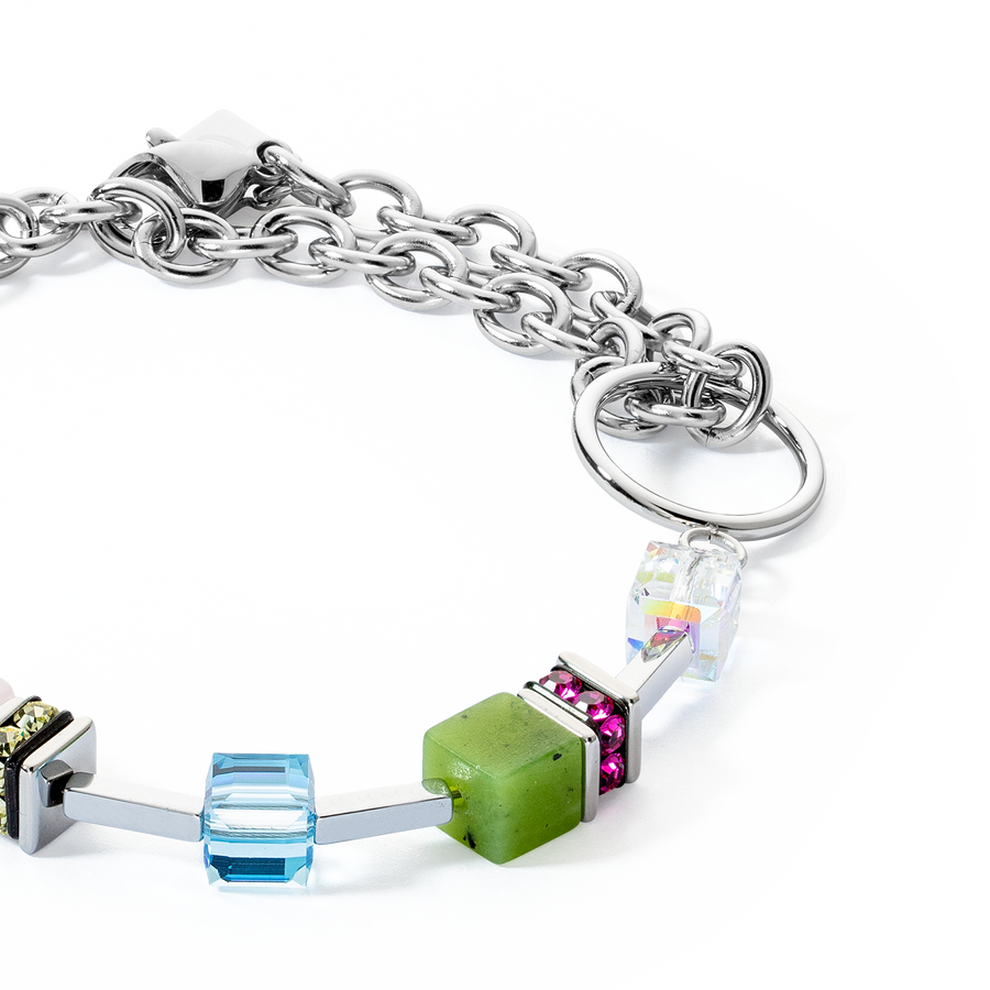 GeoCUBE® Iconic Boho Armband silber-multicolor
