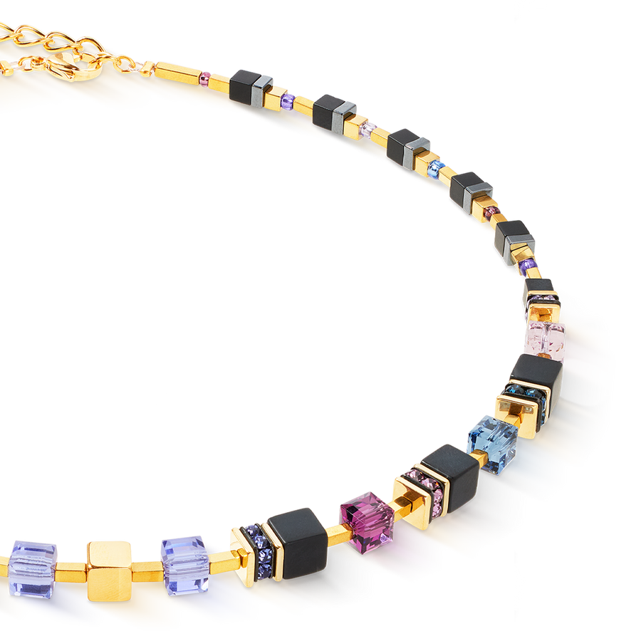 GeoCUBE® Precious Classic Halskette Blue Moon gold