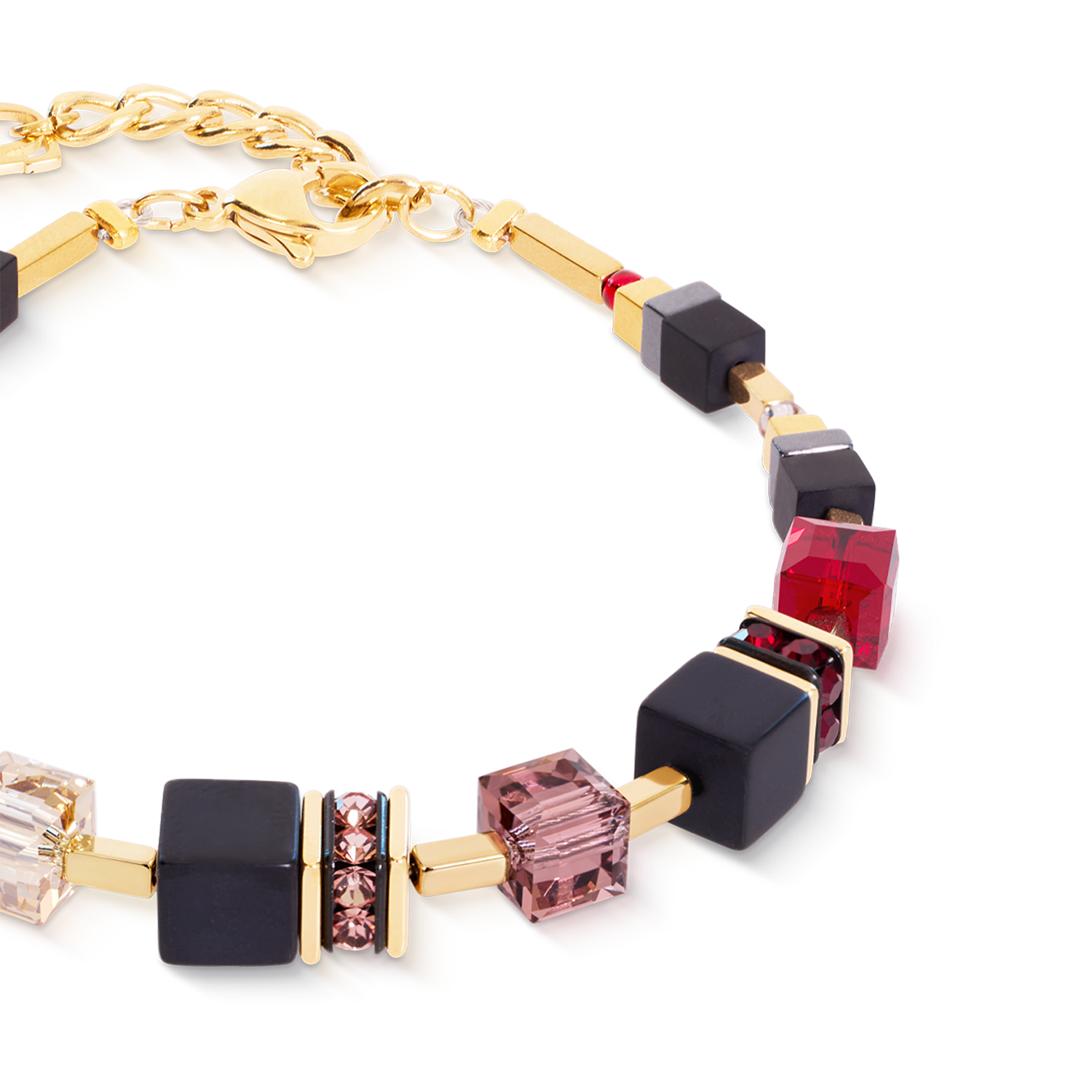 GeoCUBE® Precious Classic Armband Ruby Noir