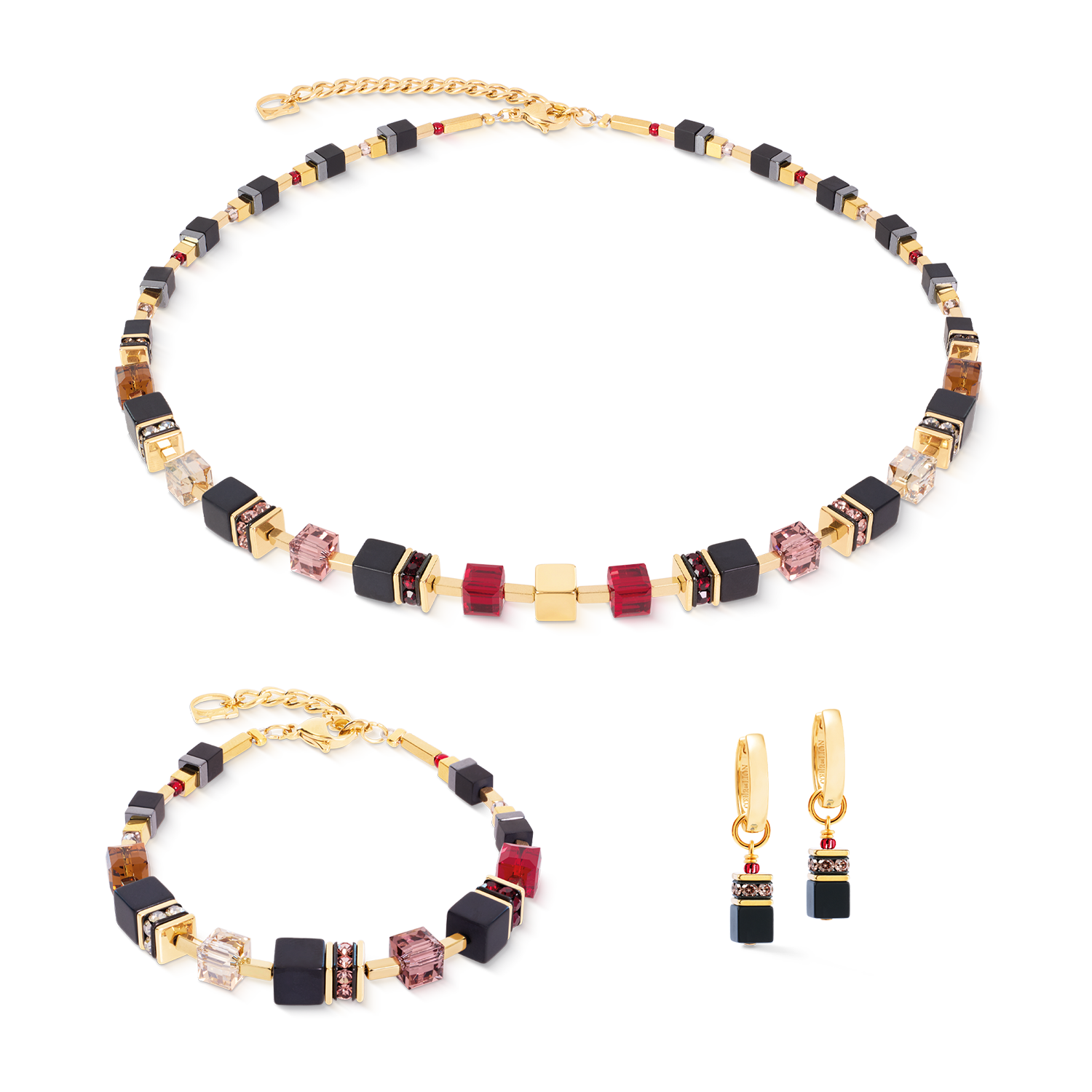 GeoCUBE® Precious Classic Armband Ruby Noir