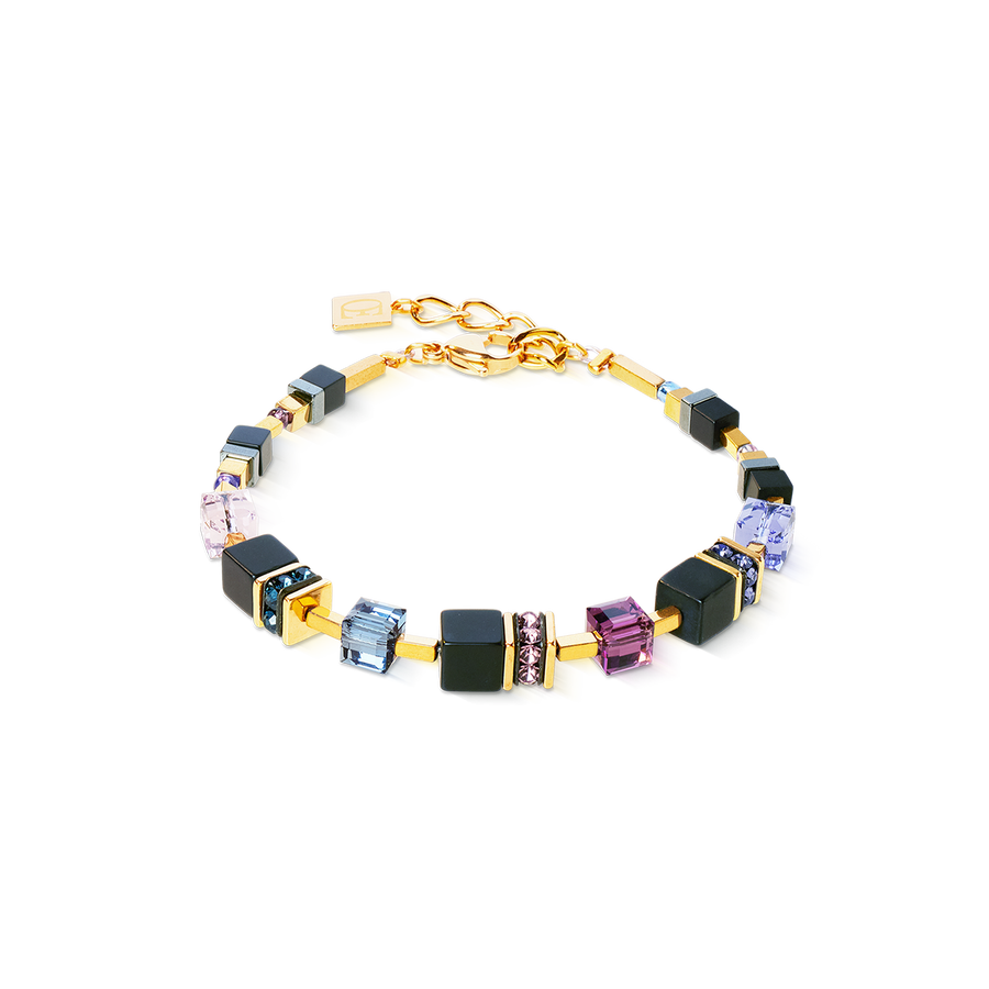 GeoCUBE® Precious Classic Armband Blue Moon gold