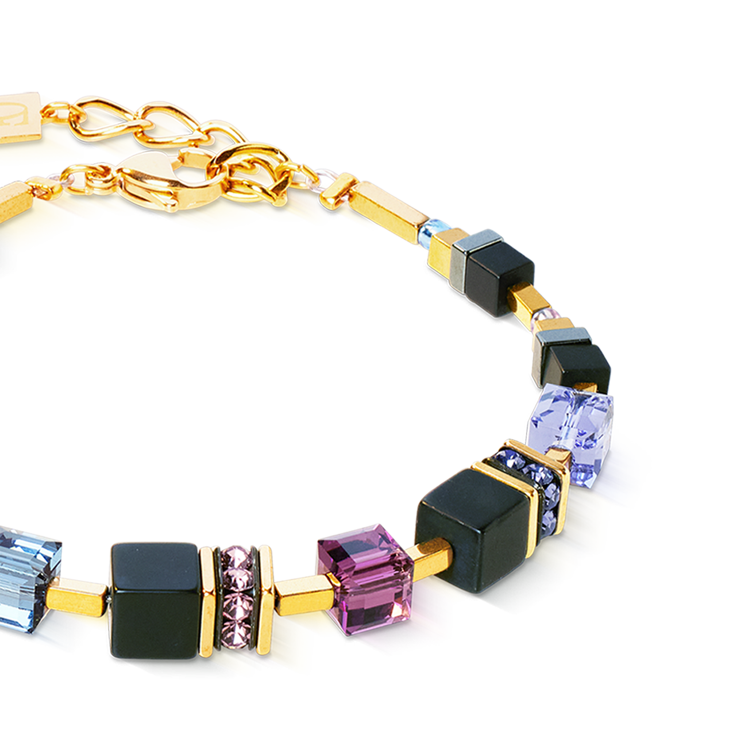 GeoCUBE® Precious Classic Armband Blue Moon gold von COEUR DE LION – Detailaufnahme