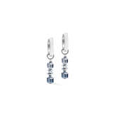 Creolen Wave Cube Flow silber-blau