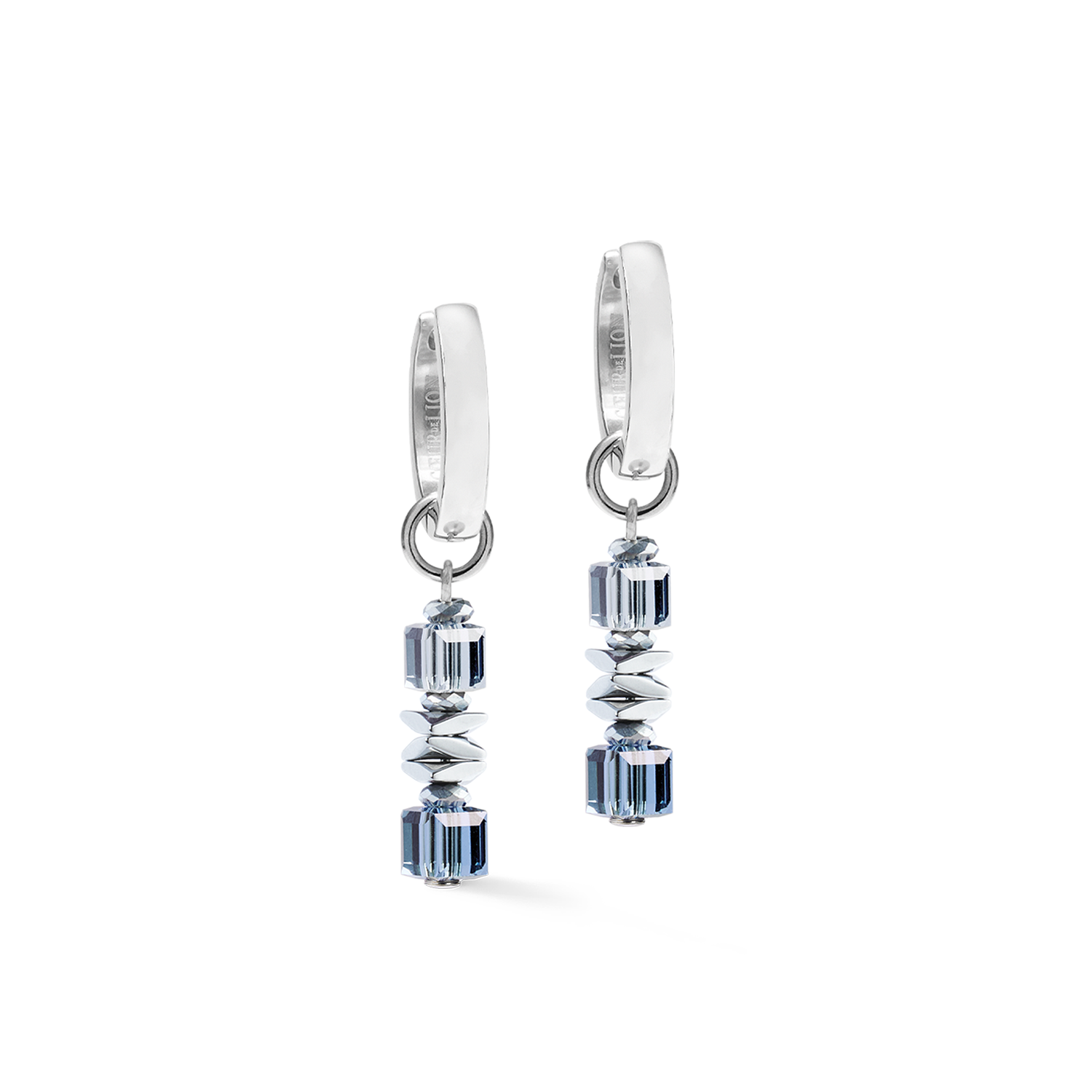 Creolen Wave Cube Flow silber-blau