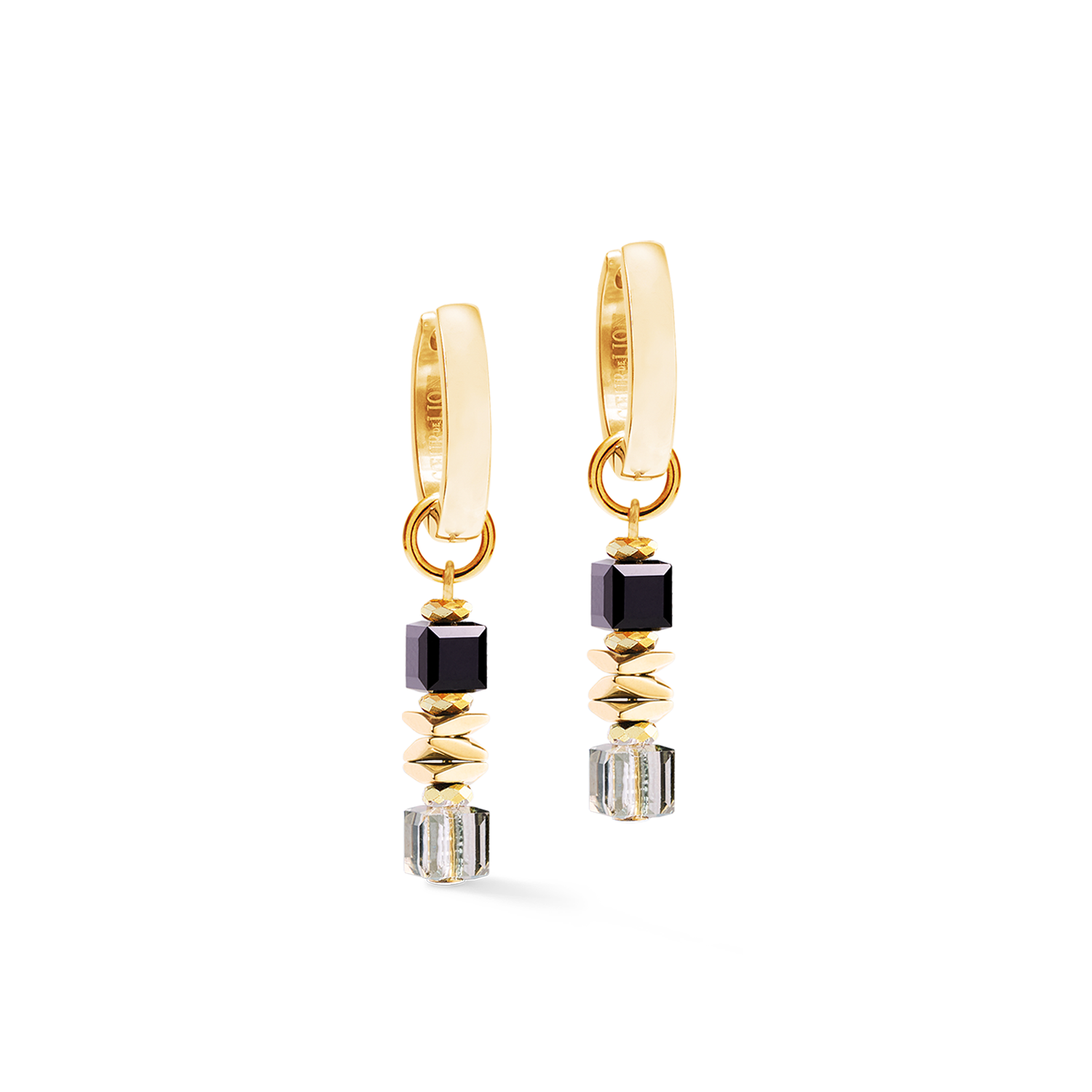 Creolen Wave Cube Flow gold-schwarz