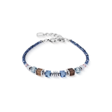 Armband Wave Cube Flow silber-blau