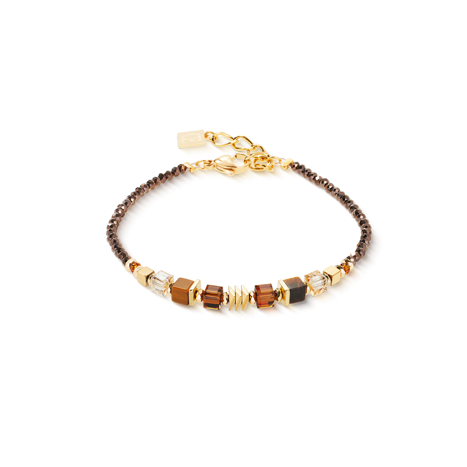 Armband Wave Cube Flow gold-braun von COEUR DE LION