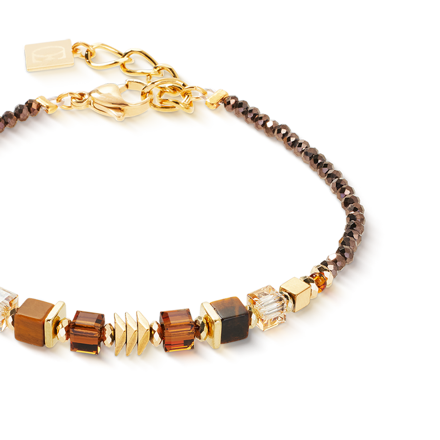 Armband Wave Cube Flow gold-braun