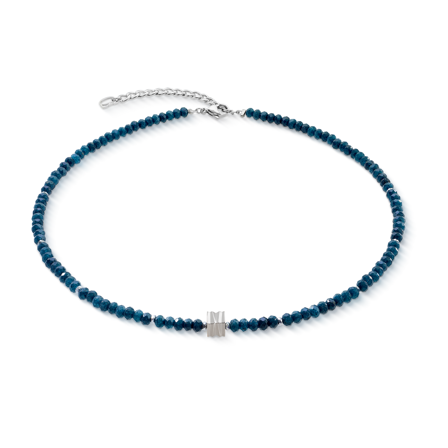 Halskette Wave Essence Navy Jade silber