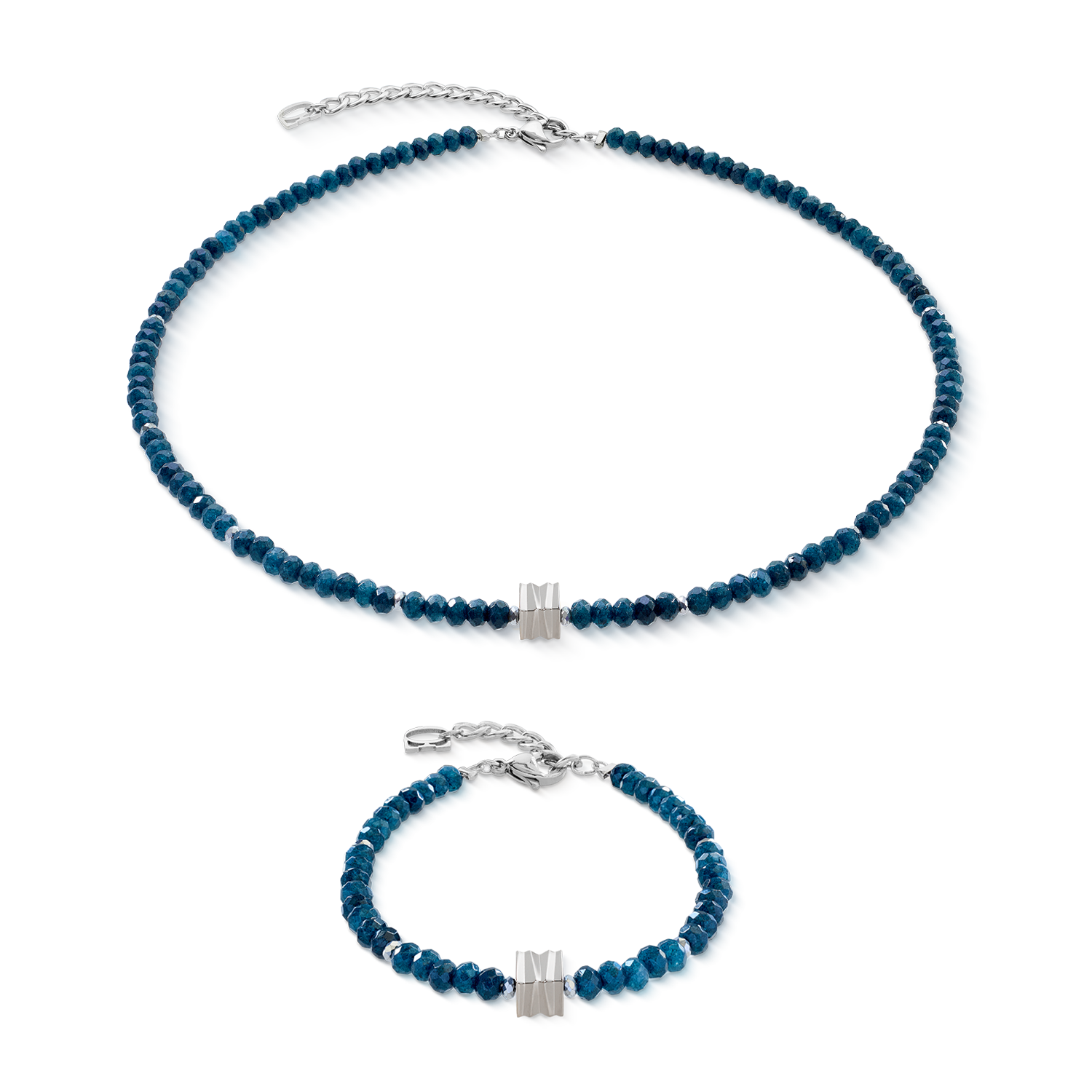 Armband Wave Essence Navy Jade silber