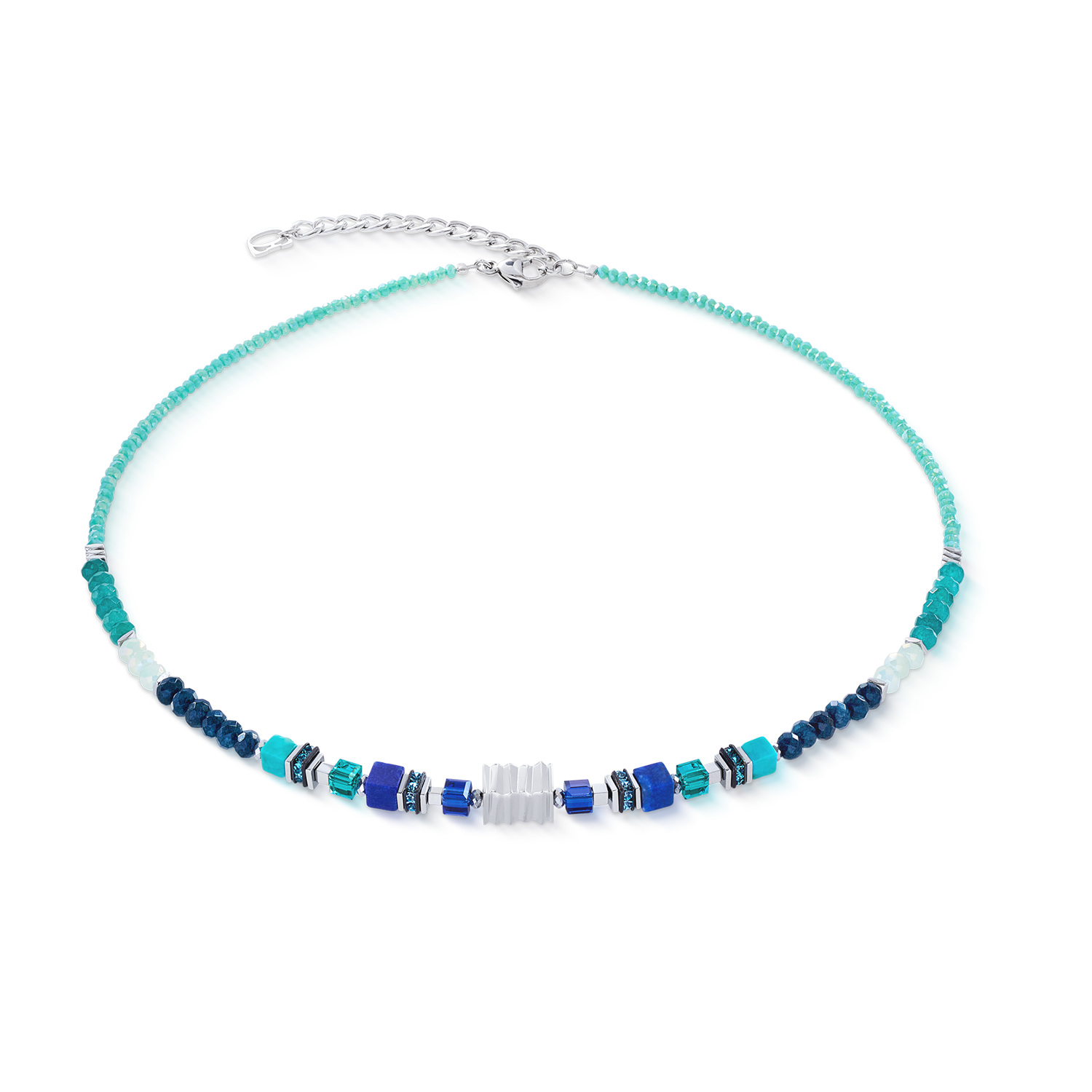 Halskette Wave Precious Flow silber-teal von COEUR DE LION