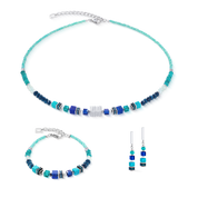 Ohrringe Wave Precious Flow silber-teal von COEUR DE LION – im Set mit passenden Schmuckstücken
