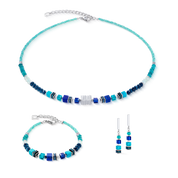 Armband Wave Precious Flow silber-teal von COEUR DE LION – im Set mit passenden Schmuckstücken