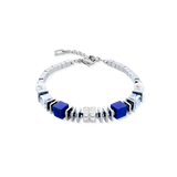 Armband Statement Cube Facets silber-blau