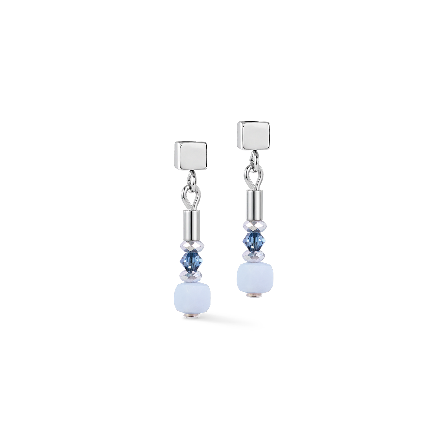 Ohrstecker Cube Balance Blue Mist