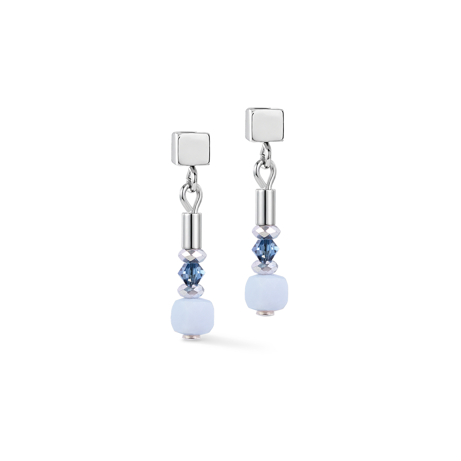 Ohrstecker Cube Balance Blue Mist