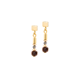 Ohrstecker Cube Balance Golden Hazel