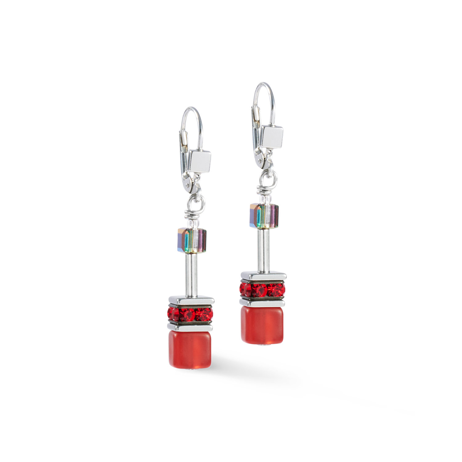 GeoCUBE® Ohrringe rot