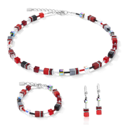 GeoCUBE® Armband rot-hämatit von COEUR DE LION – im Set mit passenden Schmuckstücken