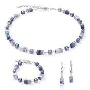 GeoCUBE® Ohrringe Sodalith & Hämatit blau von COEUR DE LION – im Set mit passenden Schmuckstücken