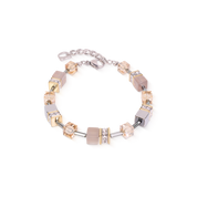 GeoCUBE® Armband Achat & Hämatit grau-gold von COEUR DE LION