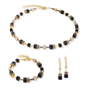 GeoCUBE® Ohrringe Onyx schwarz-gold von COEUR DE LION – im Set mit passenden Schmuckstücken