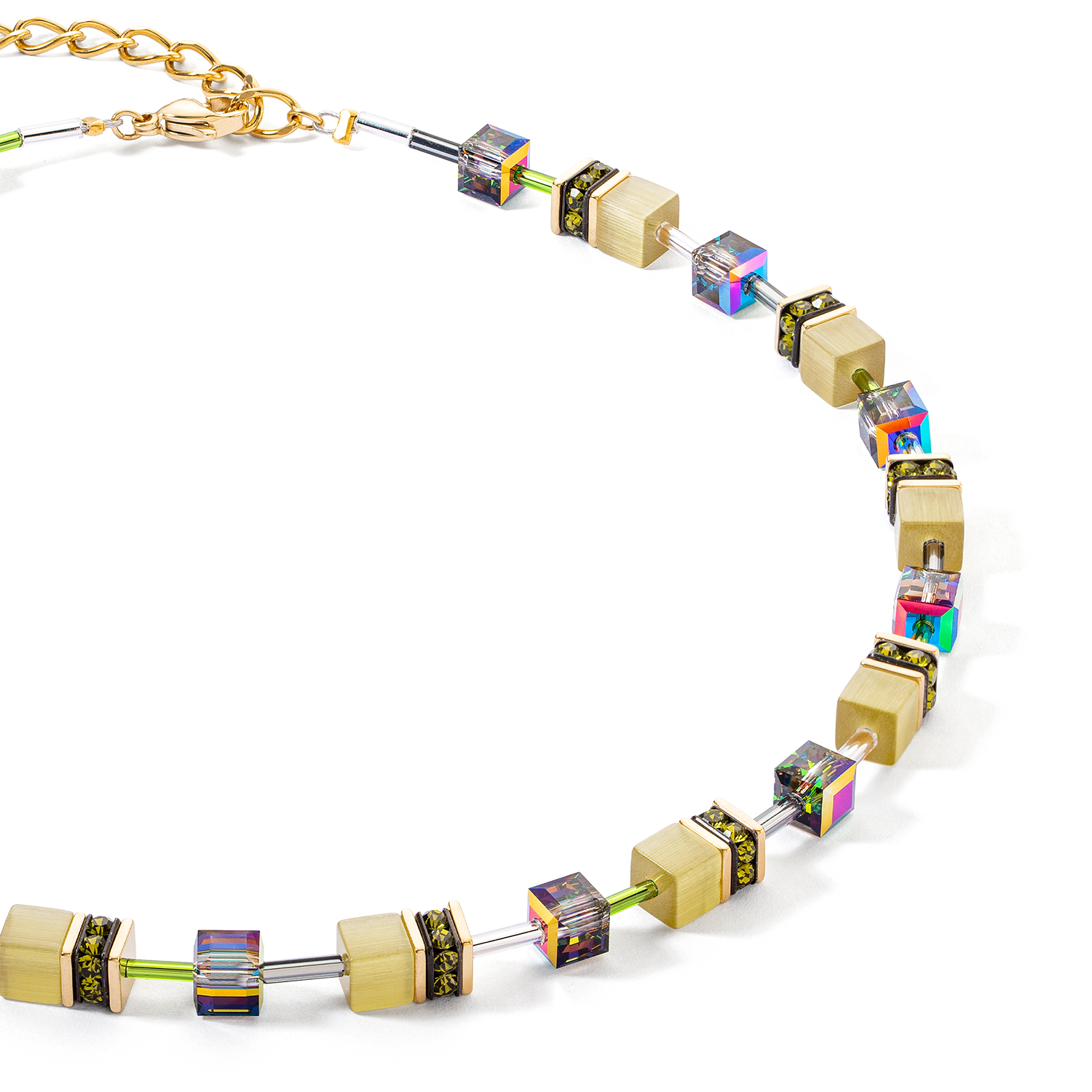 GeoCUBE® Iconic Mono Gold Halskette oliv